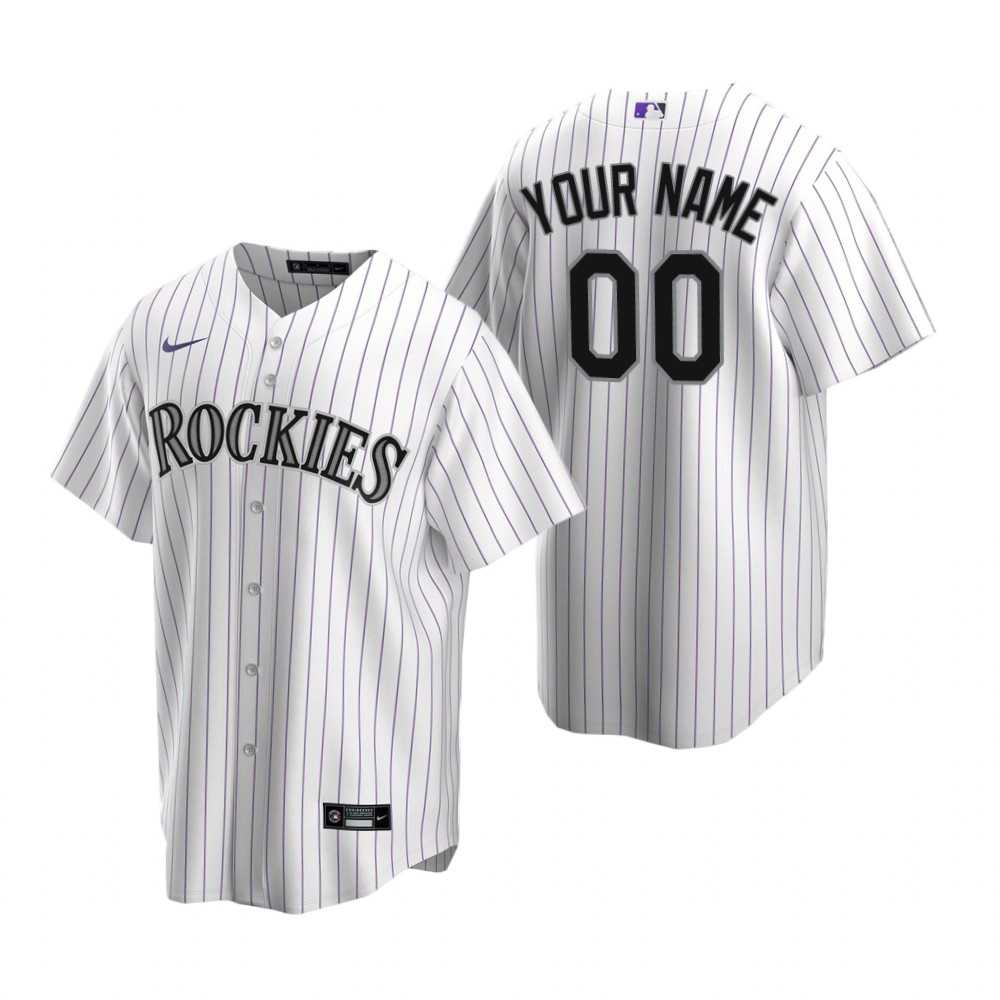 Colorado Rockies Customized Nike White Stitched MLB Cool Base Home Jersey